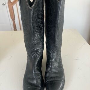 Dan Post Black Heeled Boots Size 7 Leather Boots